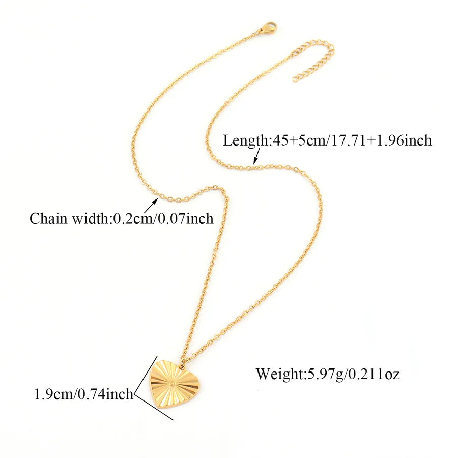 18K Gold Plated Heart Pendant Necklace