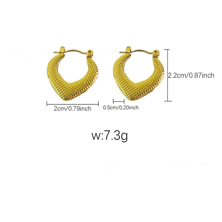 Elegant Gold Titanium Steel Hoop Earrings