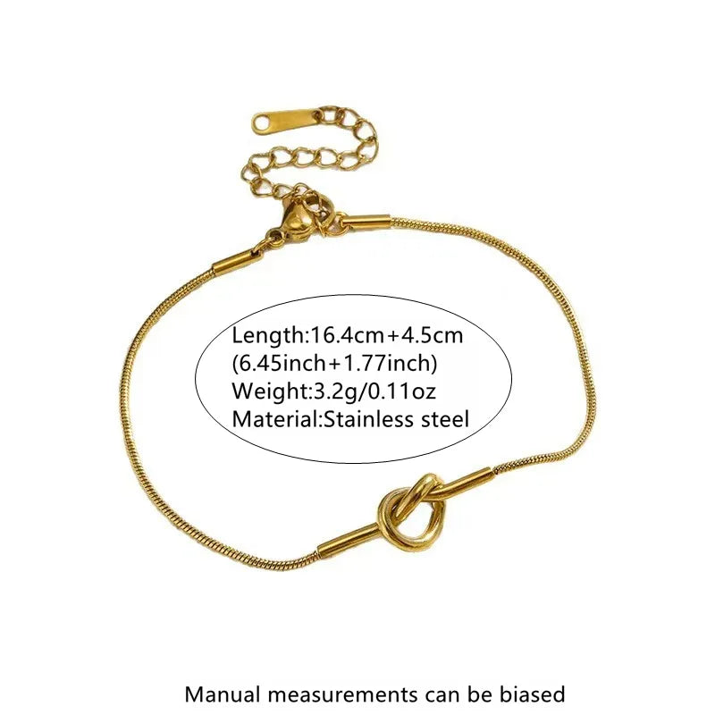 18K Gold Knot Stainless Steel Bracelet