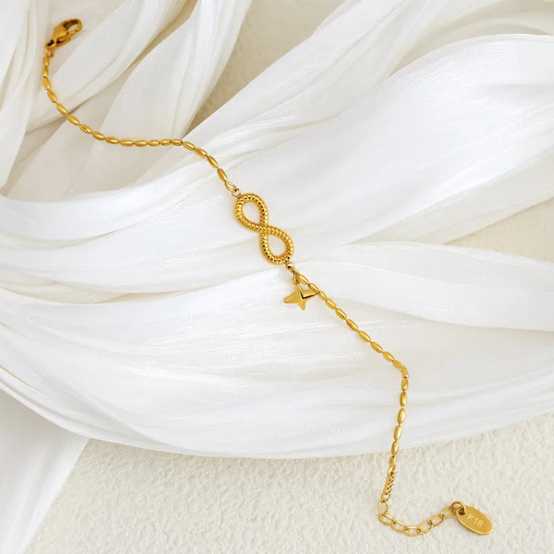 Gold Infinity Love Bracelet with Stars