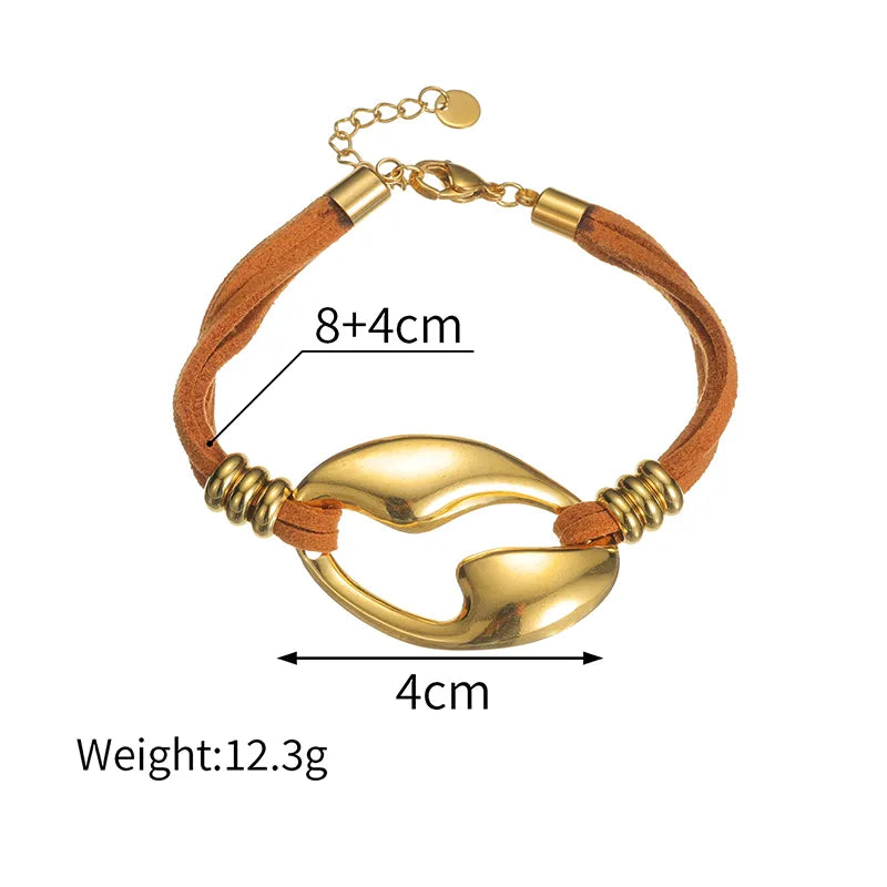 Geometric Velvet Rope Bracelet – 18K Gold Plated