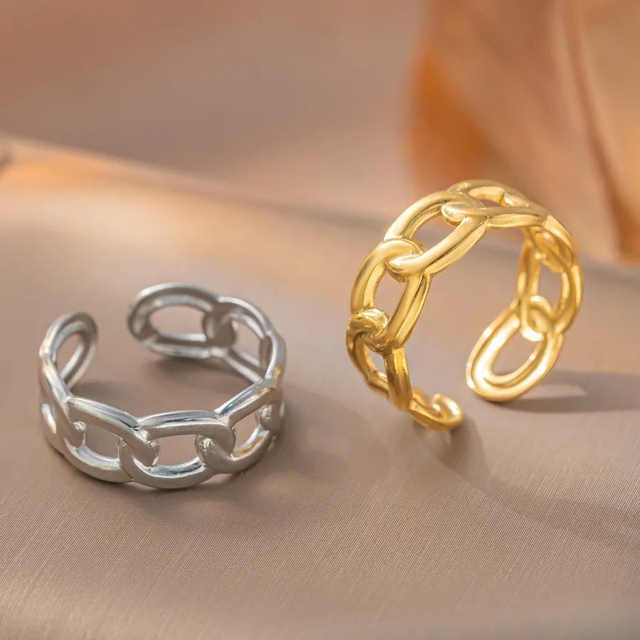 Adjustable Geometric Titanium Steel Ring