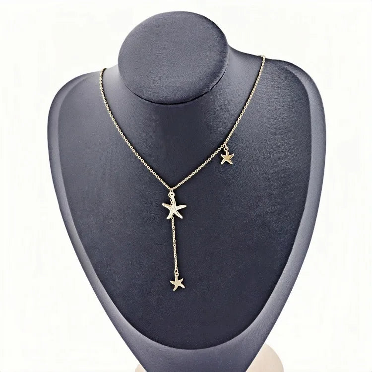 Gold Layered Starfish Pendant Necklace