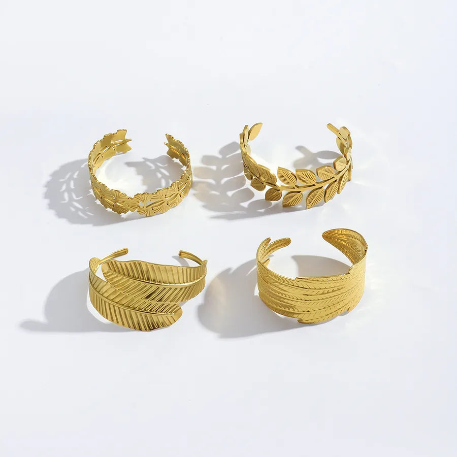 Elegant Open Stainless Steel Bangle Bracelet