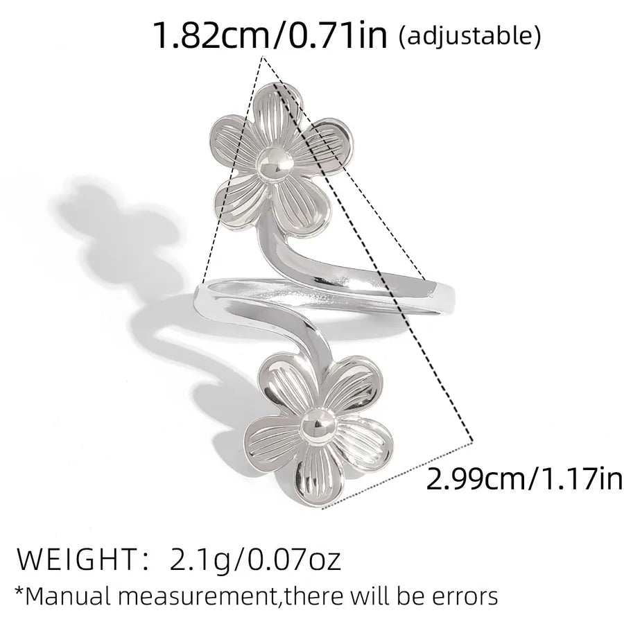 18K Gold Plated Stainless Steel Flower Ring