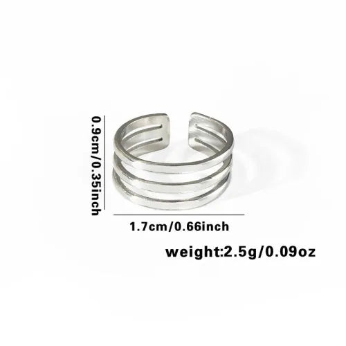 Titanium Steel Fish Tail Ring for Women Adjustable Opening TYR0431