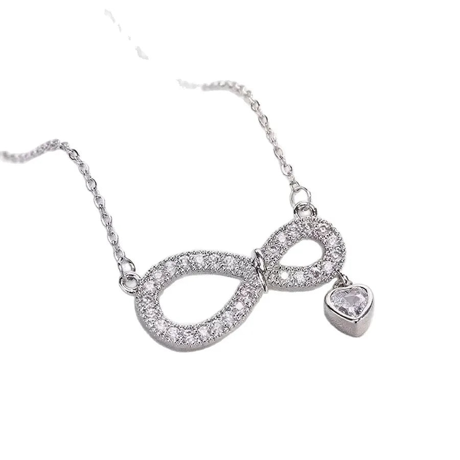 PVD Coated Bow Knot Titanium Pendant Necklace
