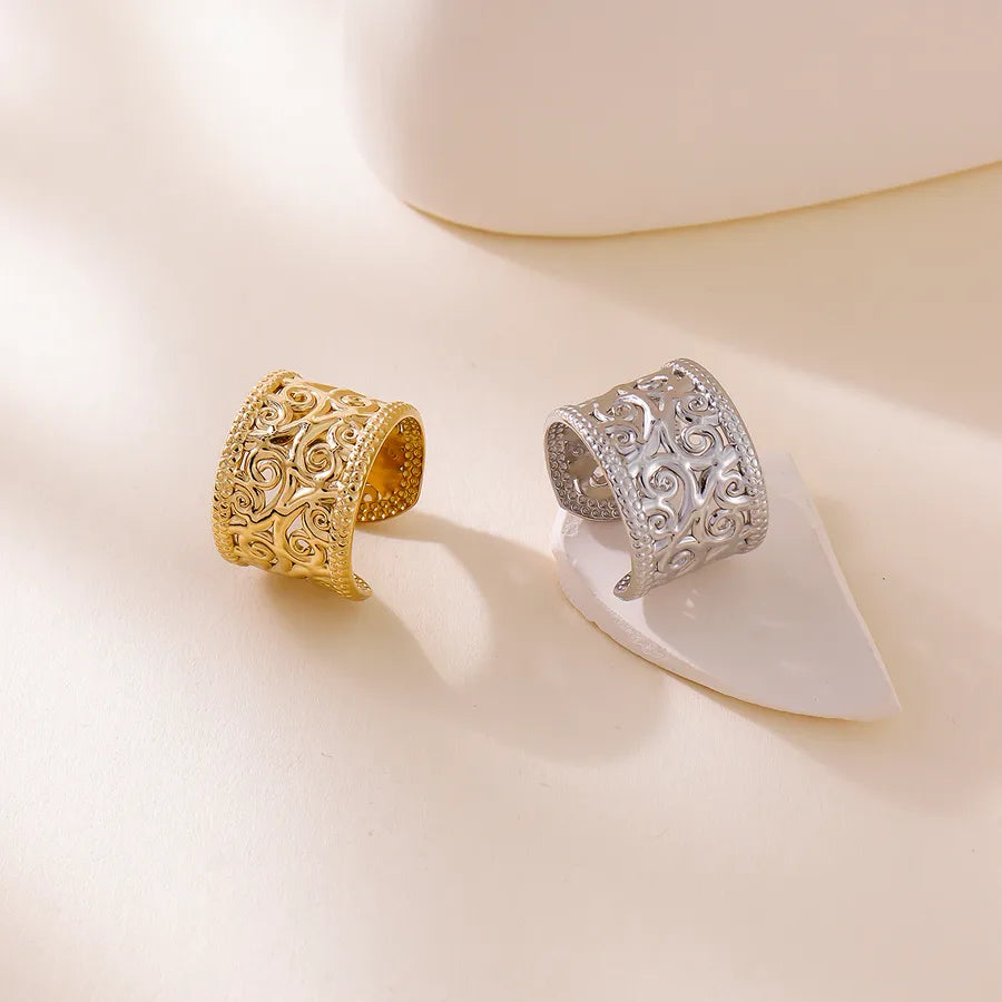 18K Gold Plated Geometric Open Ring for Women