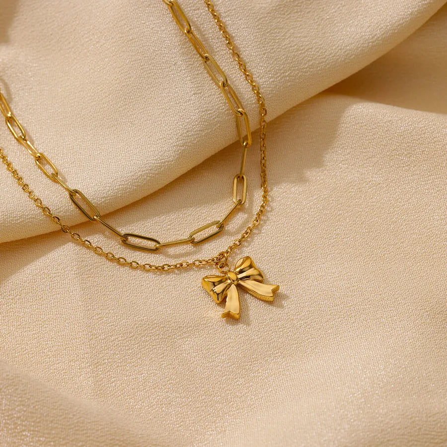18K Gold Butterfly Pendant Necklace