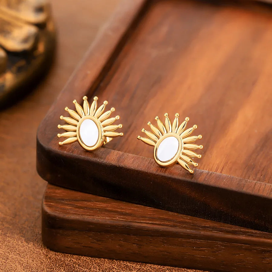 Vintage Sunflower Half Stud Earrings 5#【E1604-A】-Single Earring