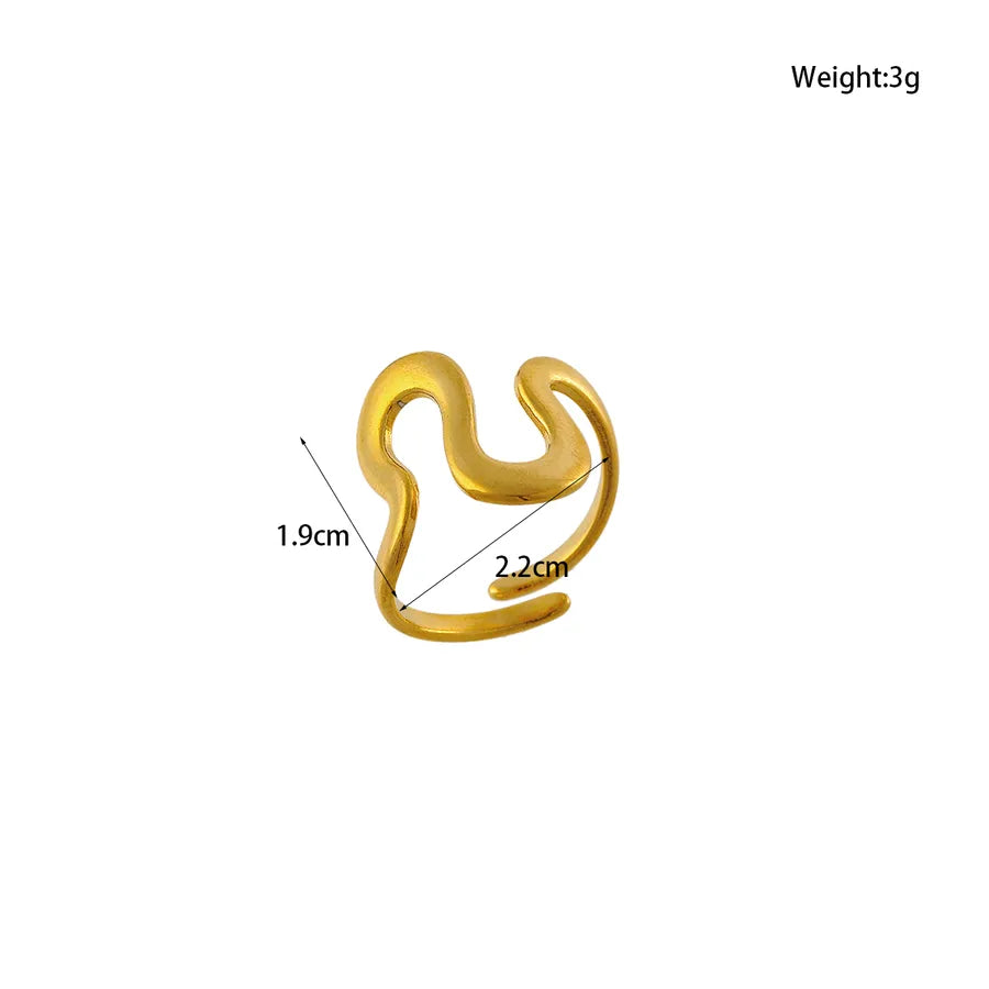 18K Gold Asymmetric Waterdrop Ring Gold 1.3*1.1cm