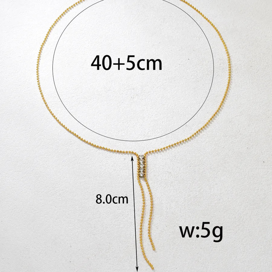 18K Gold Plated Claw Diamond Y Necklace