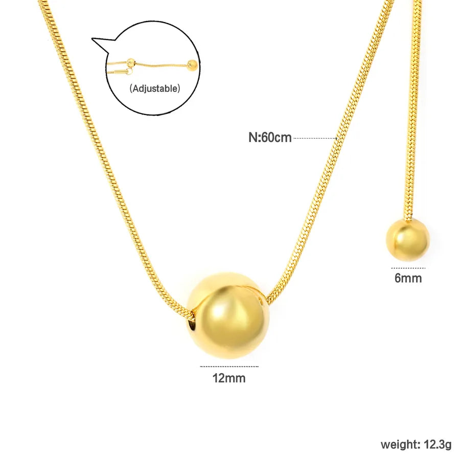 Gold Stainless Steel Geometric Pendant Necklace NE2F3201G