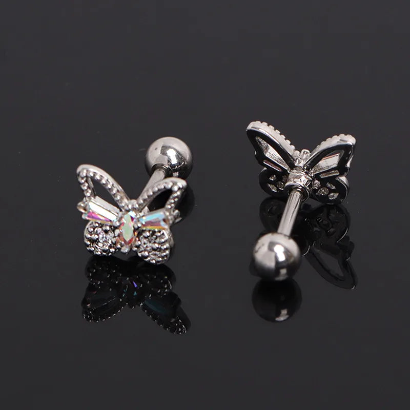 Gold Butterfly Knot Stainless Steel Earrings
