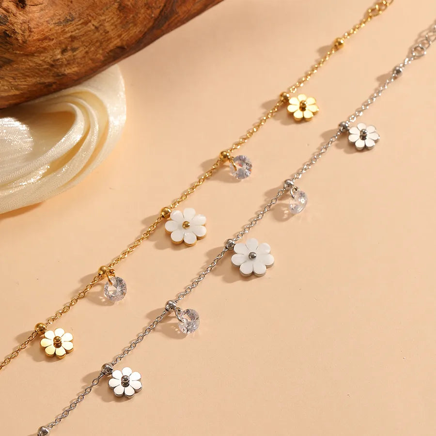 Stainless Steel Daisy Flower Bracelet