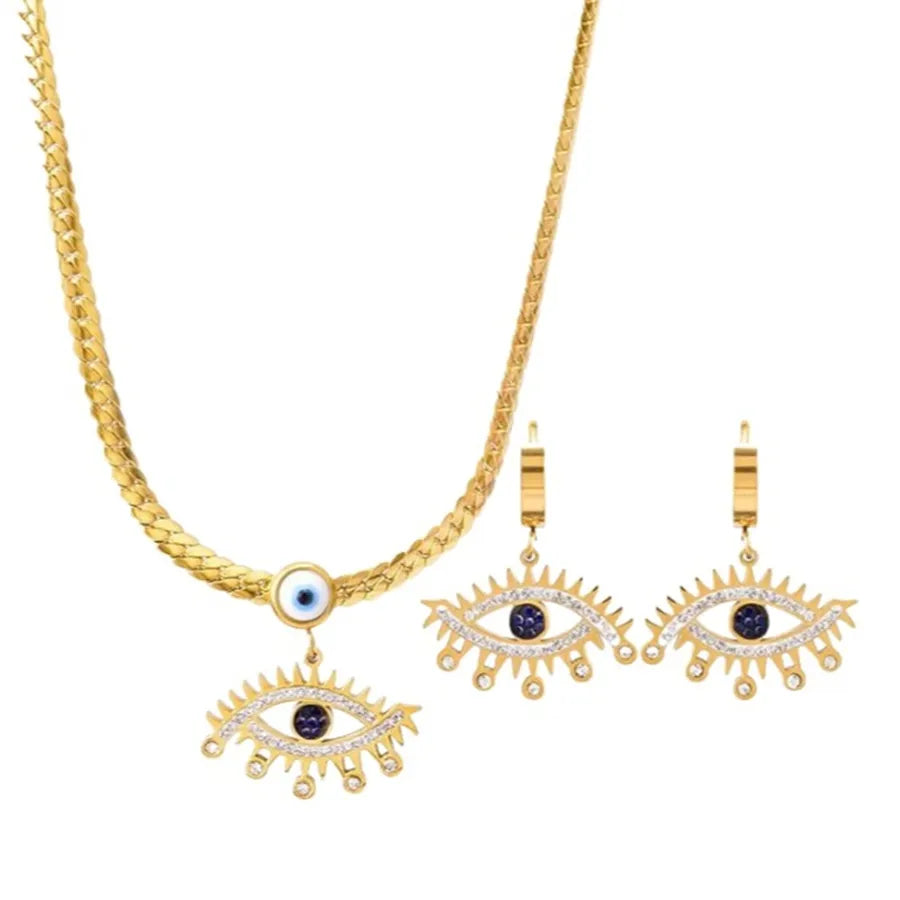 18K Gold Plated Eye Pendant Necklace
