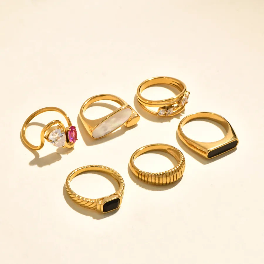 Gold Plated Geometric Shell Leaf Ring