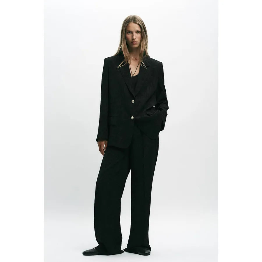 Women's Embroidered Blazer & Pants Set