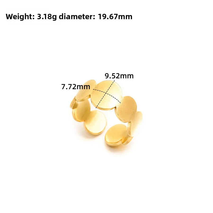 Gold Open Heart Stainless Steel Ring Adjustable Opening J309 Gold