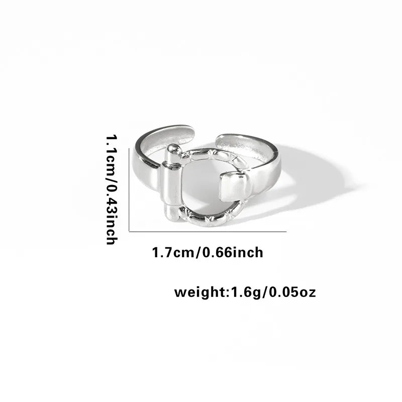 Titanium Steel Fish Tail Ring for Women Adjustable Opening TYR0333