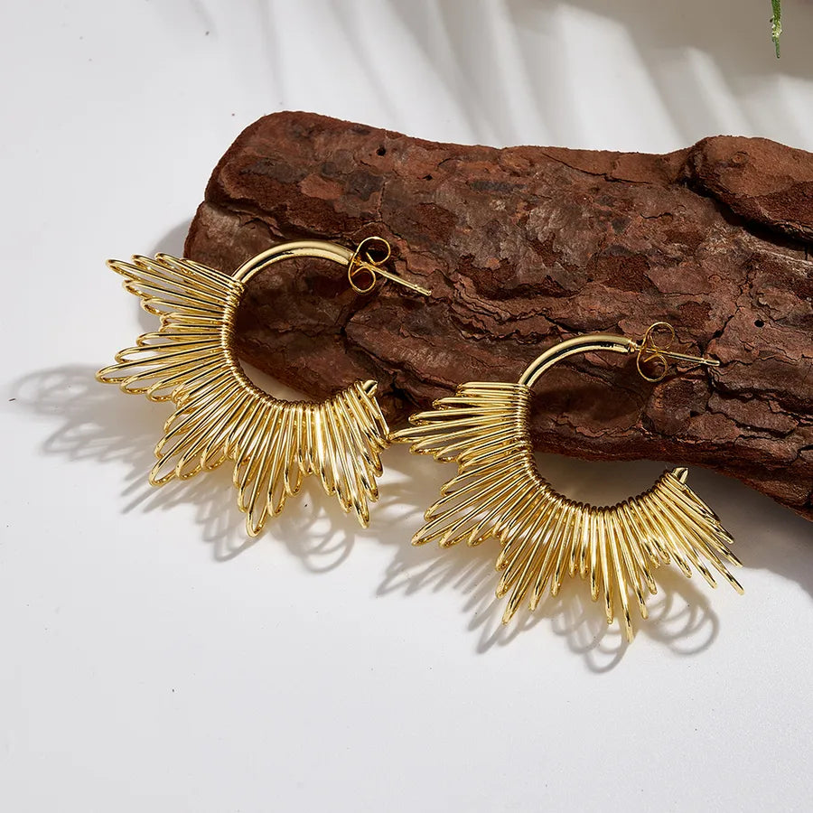 Gold Twisted Water Diamond Hoop Earrings