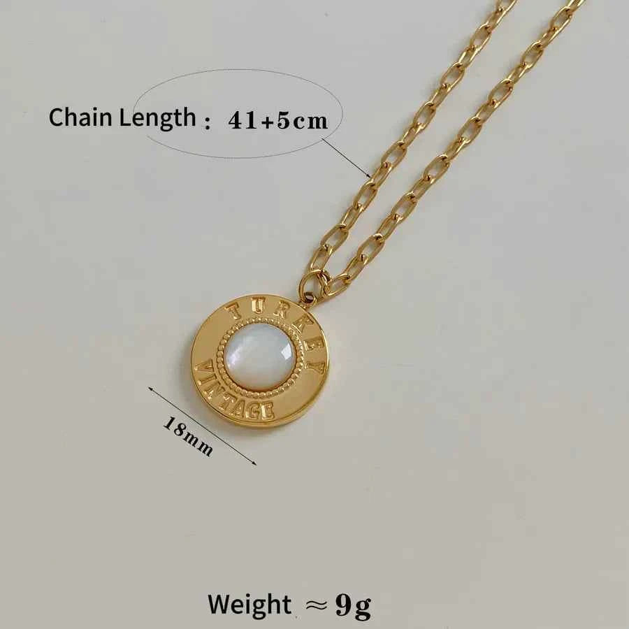 Gold-Plated Stainless Steel Letter Pendant Necklace