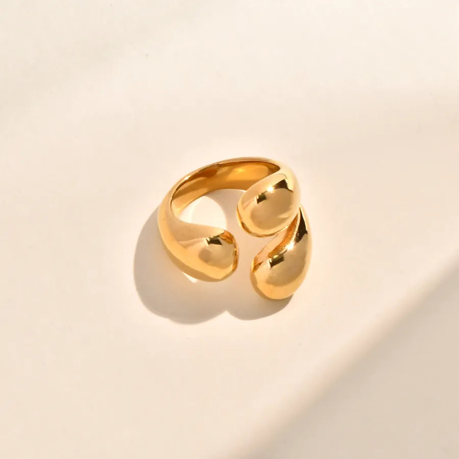 18K Gold Plated Heart & Pearl Geometric Ring