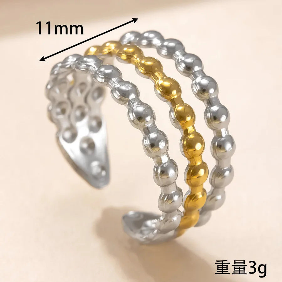 Geometric Gold-Plated Titanium Steel Ring Average Size YYJZ704