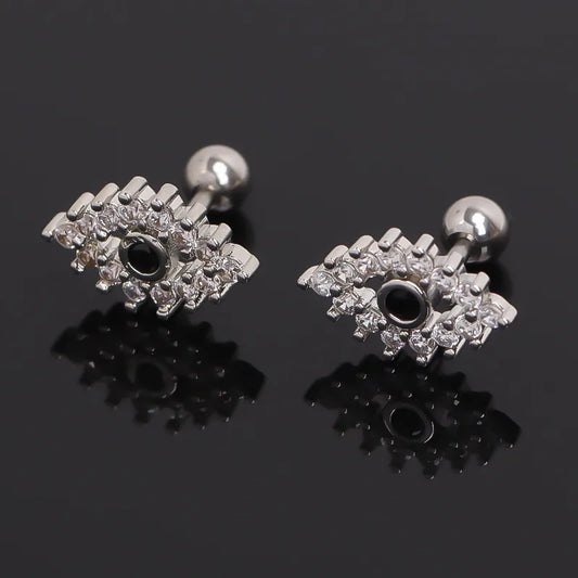Stainless Steel Eye Stud Earrings – Silver