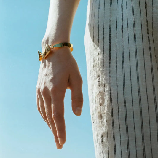 Gold Egyptian Pharaoh Stainless Steel Bracelet