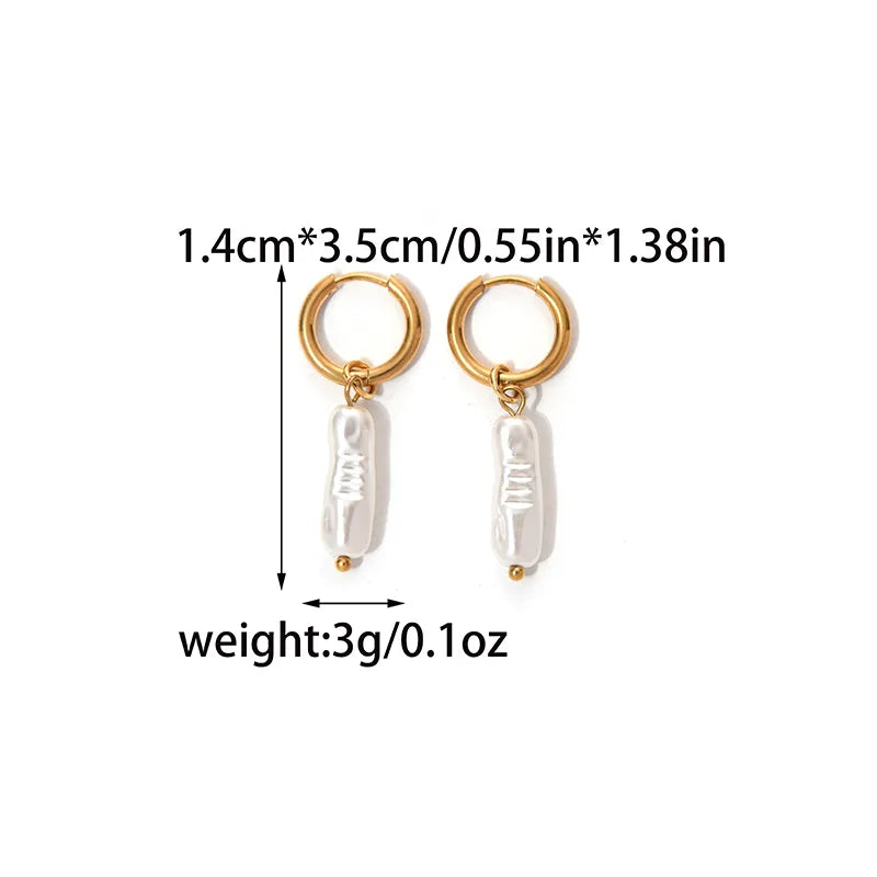 18K Gold Plated Geometric Tassel Hoop Earrings E1655-02