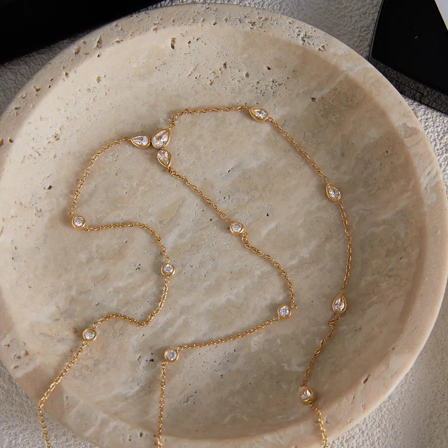 Gold Y-Chain Stainless Steel Pendant Necklace