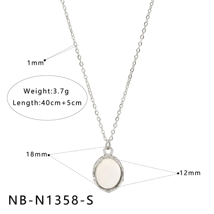 Gold Geometric Pendant Necklace with Shell & Zircon NB-N1358-S
