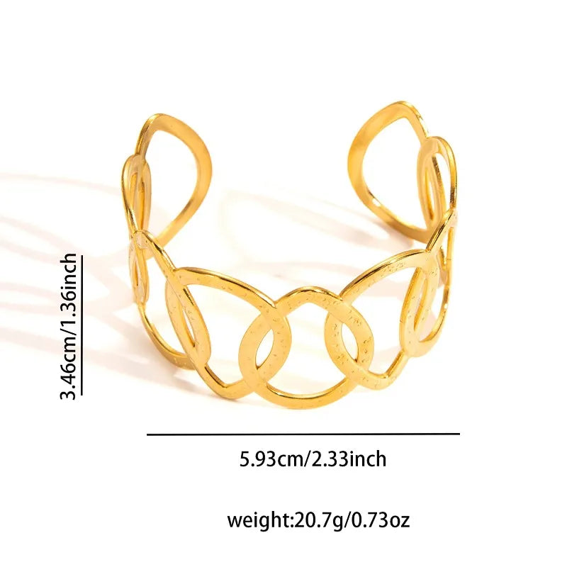 Adjustable Textured Titanium Steel Bangle B0149