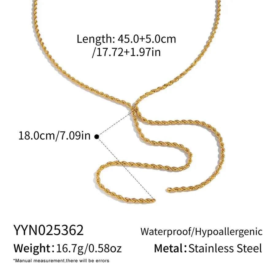 Minimalist Gold Tassel Chain Necklace