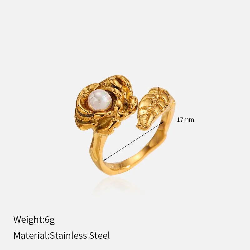 Gold Plated Flower Open Ring for Women YHTSR-2501320