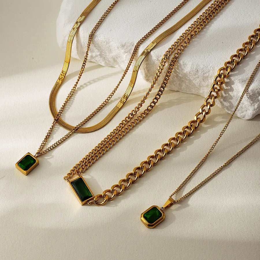 18K Gold PVD Geometric Stainless Steel Necklace