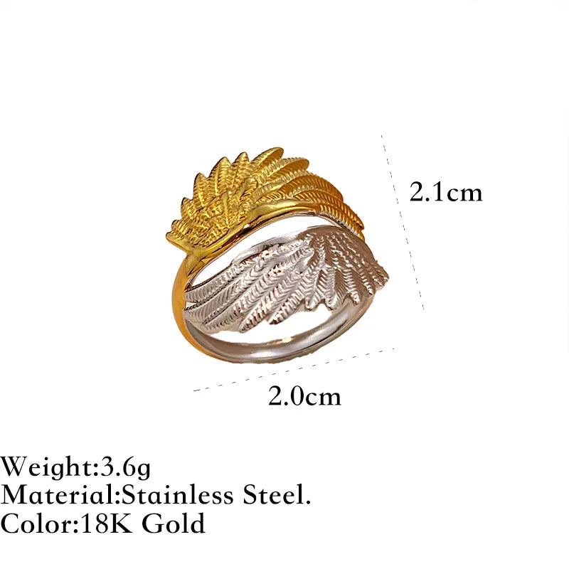 Gold & Silver Hollow Stainless Steel Ring Gold and Silver Color Matching JZ-YS538-1