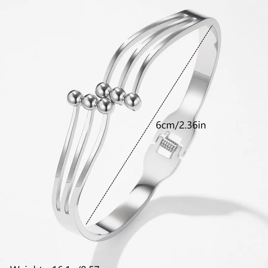 Unisex Gold & Steel Open Bangle Bracelet