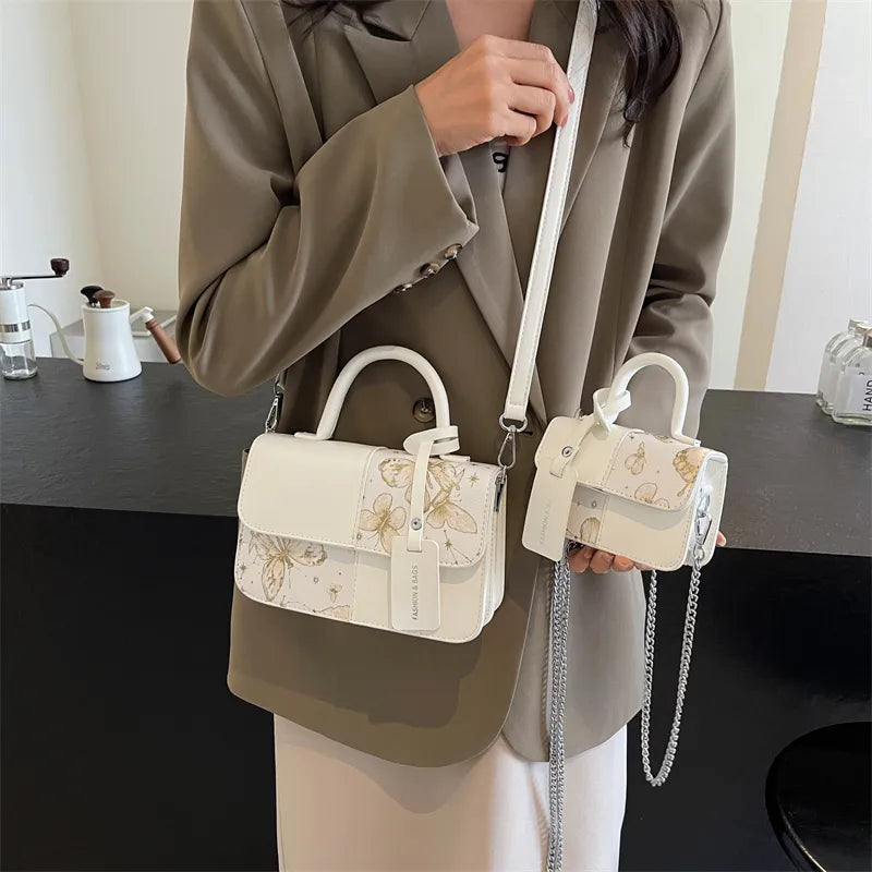 Butterfly PU Leather Crossbody Bag