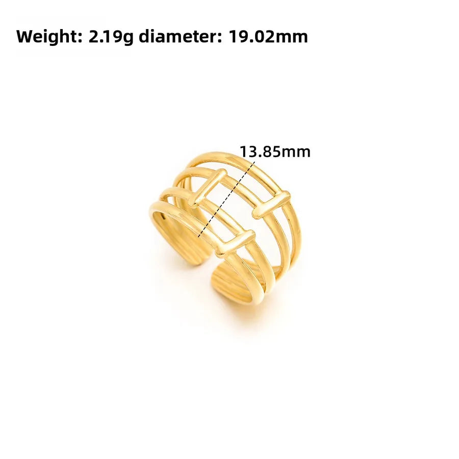 Gold Open Heart Stainless Steel Ring Adjustable Opening J294 Gold