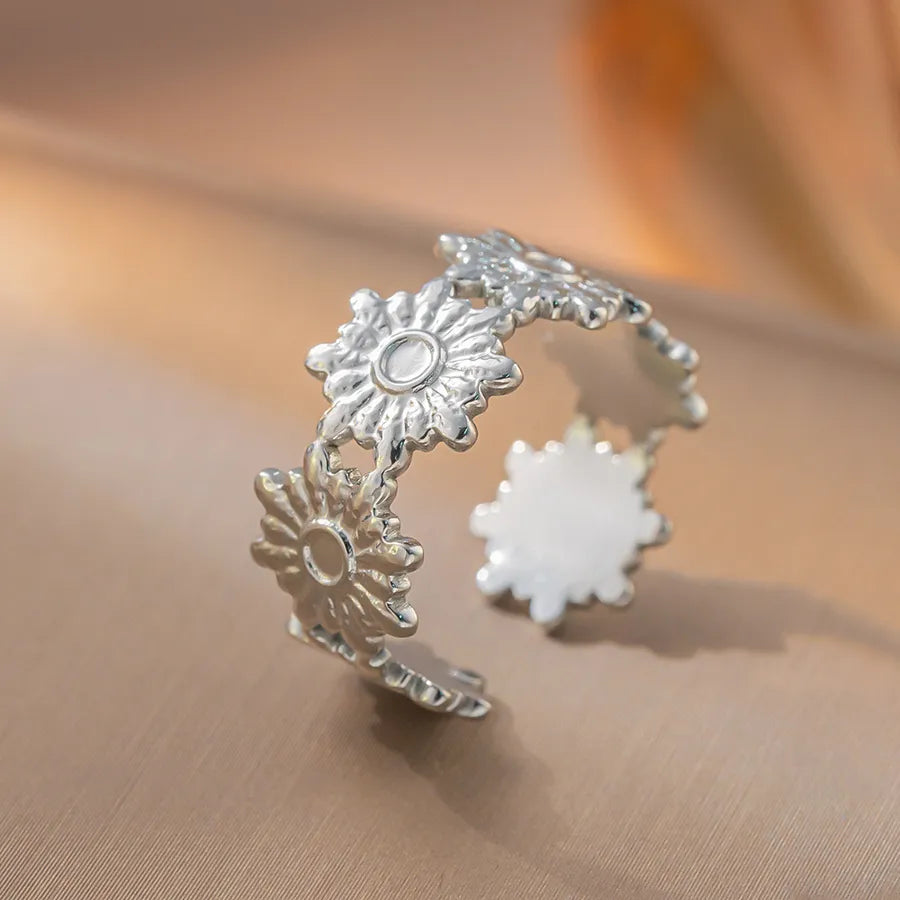 Adjustable Geometric Titanium Steel Ring K8 Steel Color Ring Adjustable