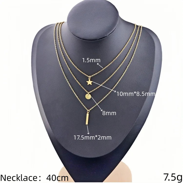 Gold Plated Stainless Steel Pendant Necklace