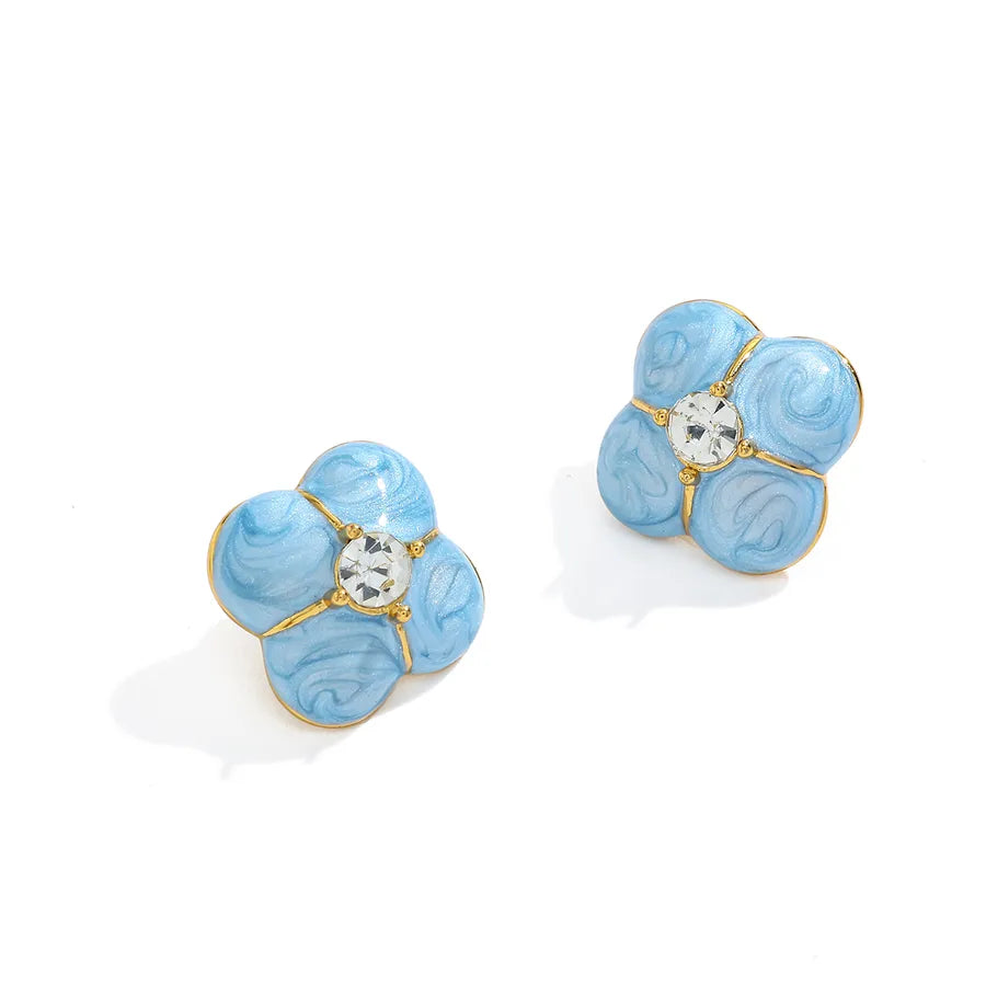 18K Gold Plated Butterfly Drop Earrings Flower 3-19.79*19.74mm