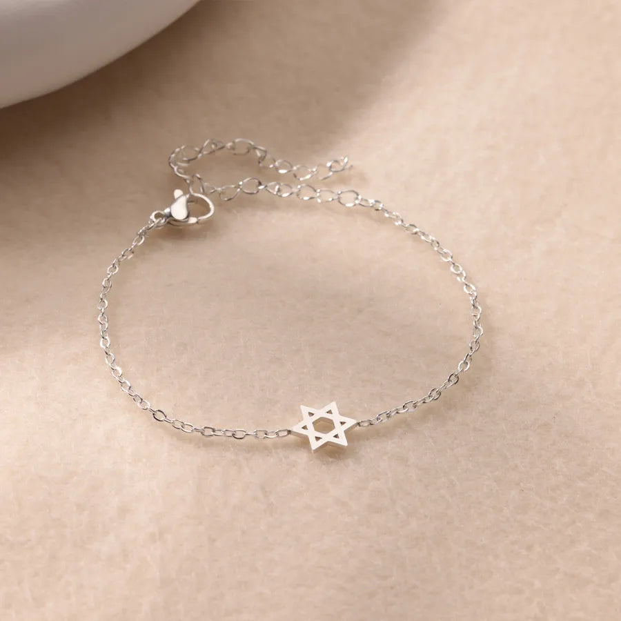 Stainless Steel Star of David Bracelet P103037