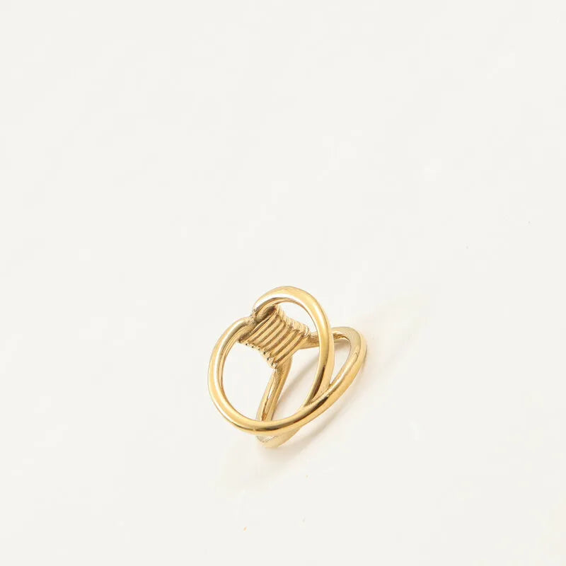 18K Gold Plated Geometric Titanium Steel Ring