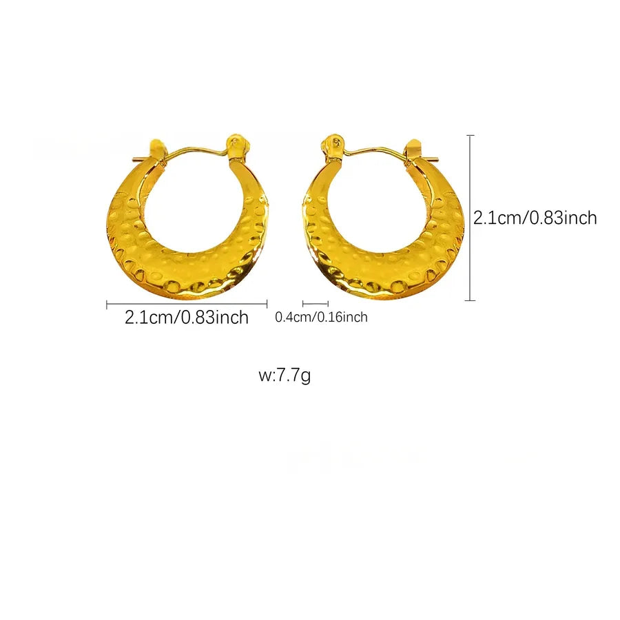 Elegant Gold Titanium Steel Hoop Earrings