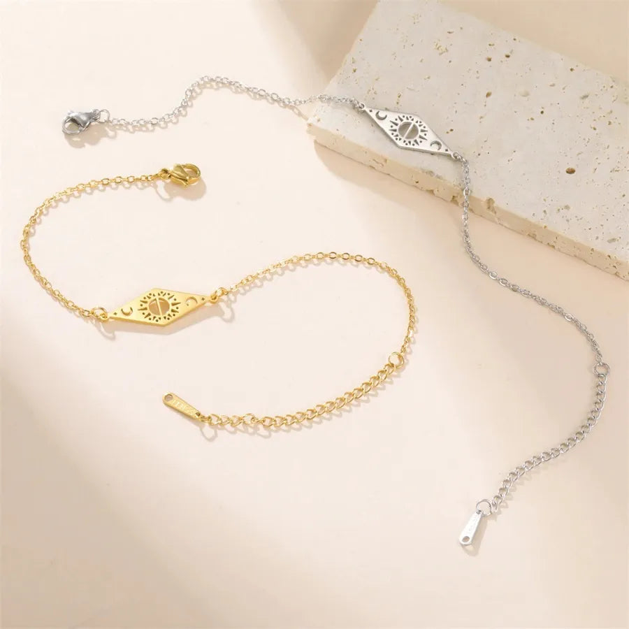 Sun & Moon Gold Stainless Steel Bracelet