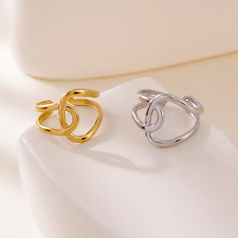 Geometric Open Ring in Gold Stainless Steel