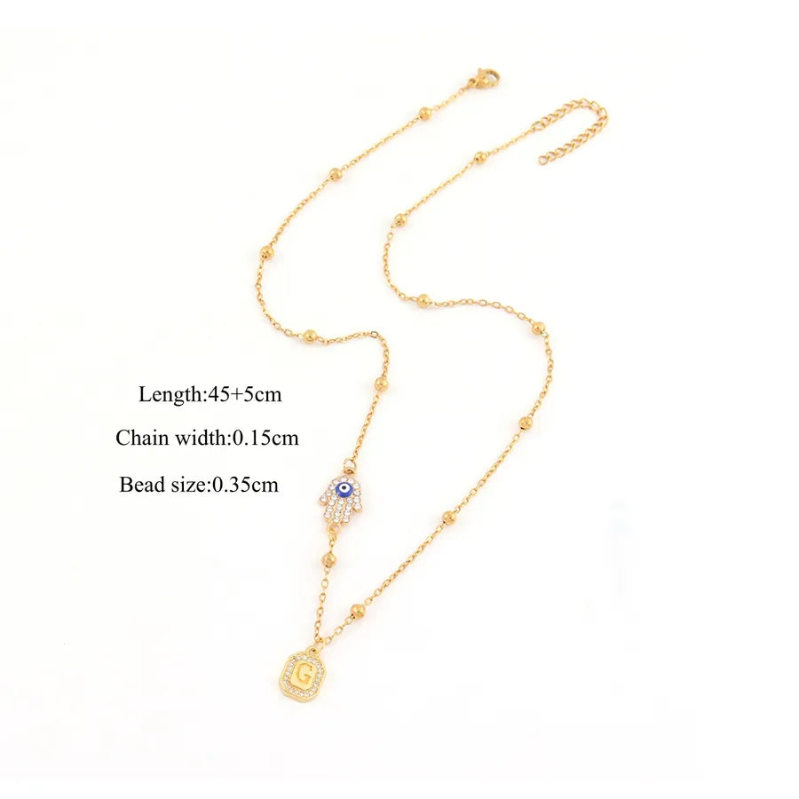 18K Gold Plated Hand of Fatima Pendant Necklace Gold G